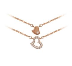 Tipperary Crystal Rose Gold Double Heart Pendant